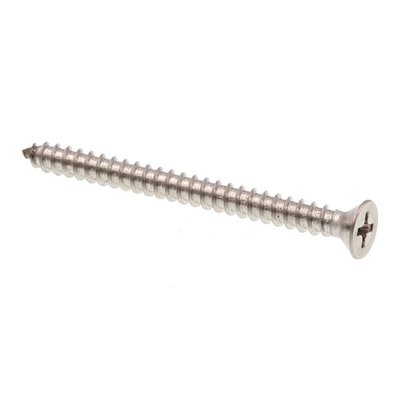 Prime-Line Sheet Metal Screw, Self-Tap, Flat, Phil Dr No. 8 X 2in 18-8 Stainless Steel 25PK 9016812